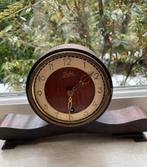 Antieke Juba schoorsteenklok - Hout en messing, Ophalen of Verzenden