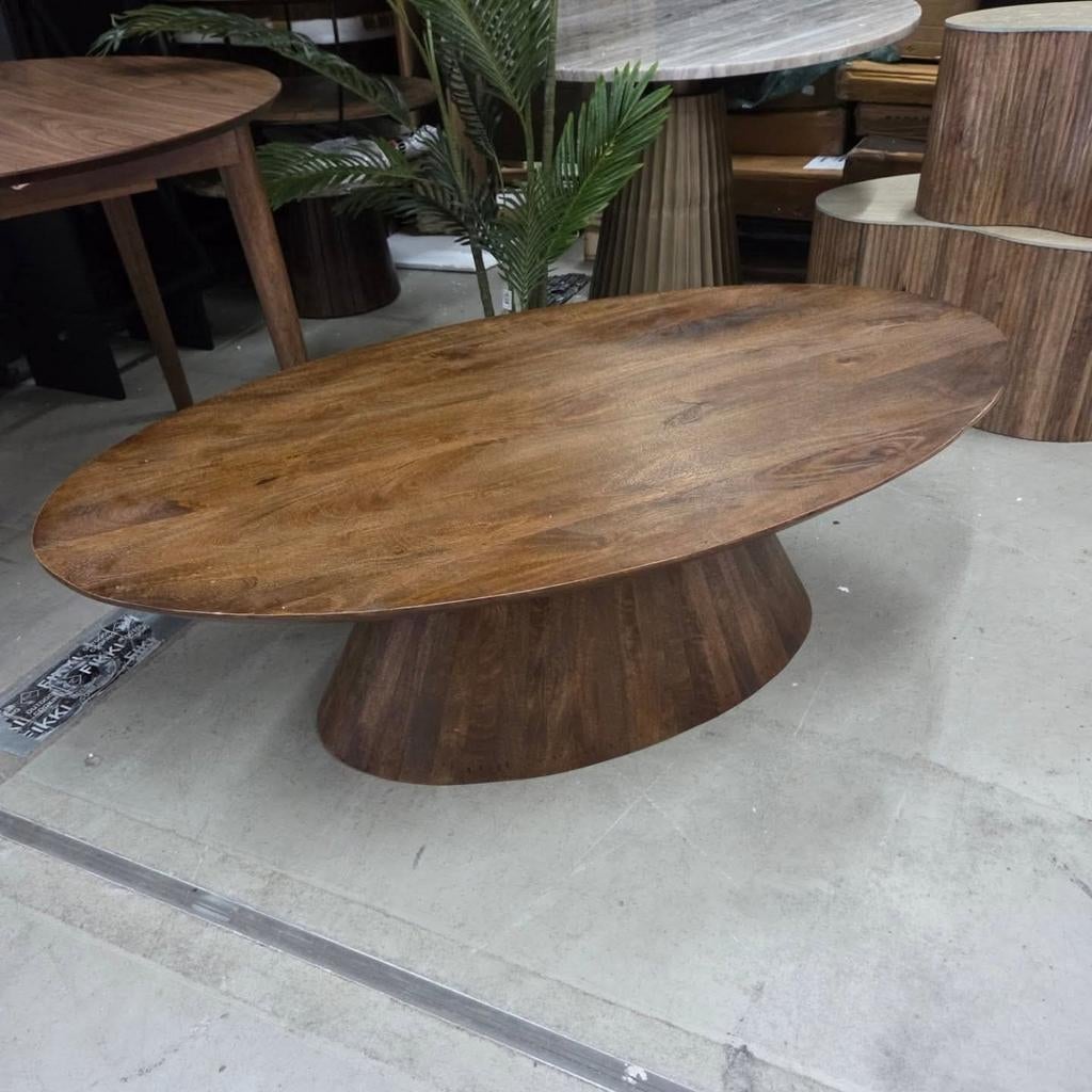Ovale Salontafel Premana Mangohout, 135 x 75cm Tower Living, Ophalen