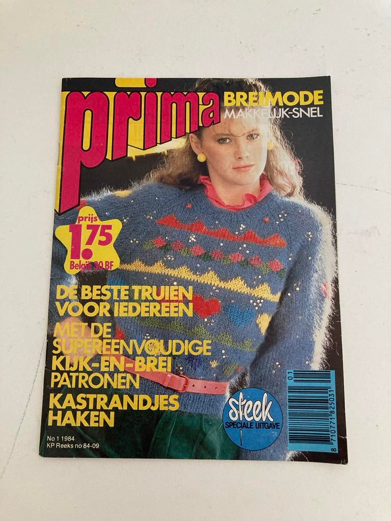 Prima Breimode Makkelijk-Snel No 1 1984 - Breipatronen, Ophalen of Verzenden, Gebruikt, Breien of Haken, Patroon of Boek