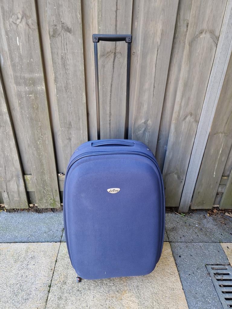 Blauwe Koffer 65x40 cm met Wieltjes en Handvat, Sieraden, Tassen en Uiterlijk, Koffers, Gebruikt, Zacht kunststof, 60 tot 70 cm