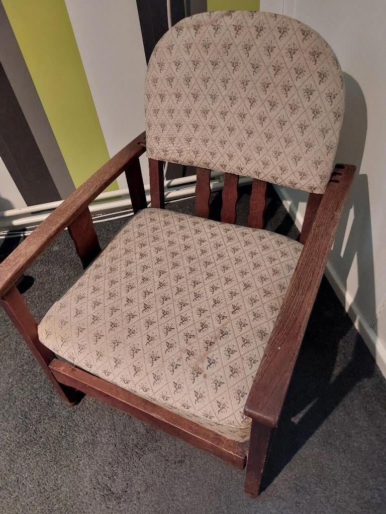Antiek / brocante stoeltje met verstelbare rugleuning, Ophalen, Gebruikt, Overige kleuren, Brocante