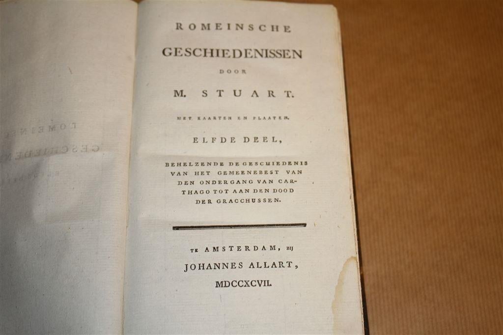 Romeinsche geschiedenissen 11e deel. Stuart, 1797., Antiek en Kunst, Ophalen of Verzenden