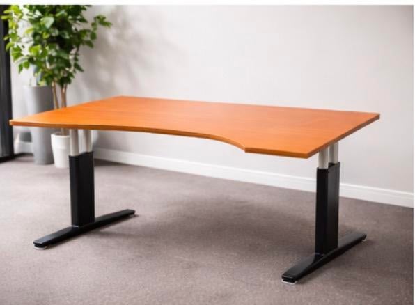 Ergonomisch hoekbureau met ruim werkblad, Huis en Inrichting, Bureaus, Gebruikt, Hout, Hoekbureau, Ophalen of Verzenden