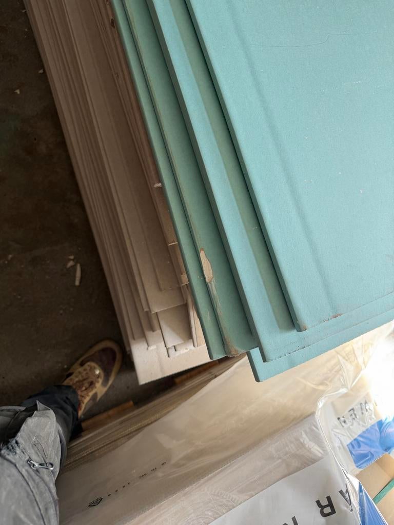 6 stuks Knauf Hydro gipsplaat 260x60, Doe-het-zelf en Verbouw, Platen en Panelen, Ophalen, Zo goed als nieuw, Overige materialen