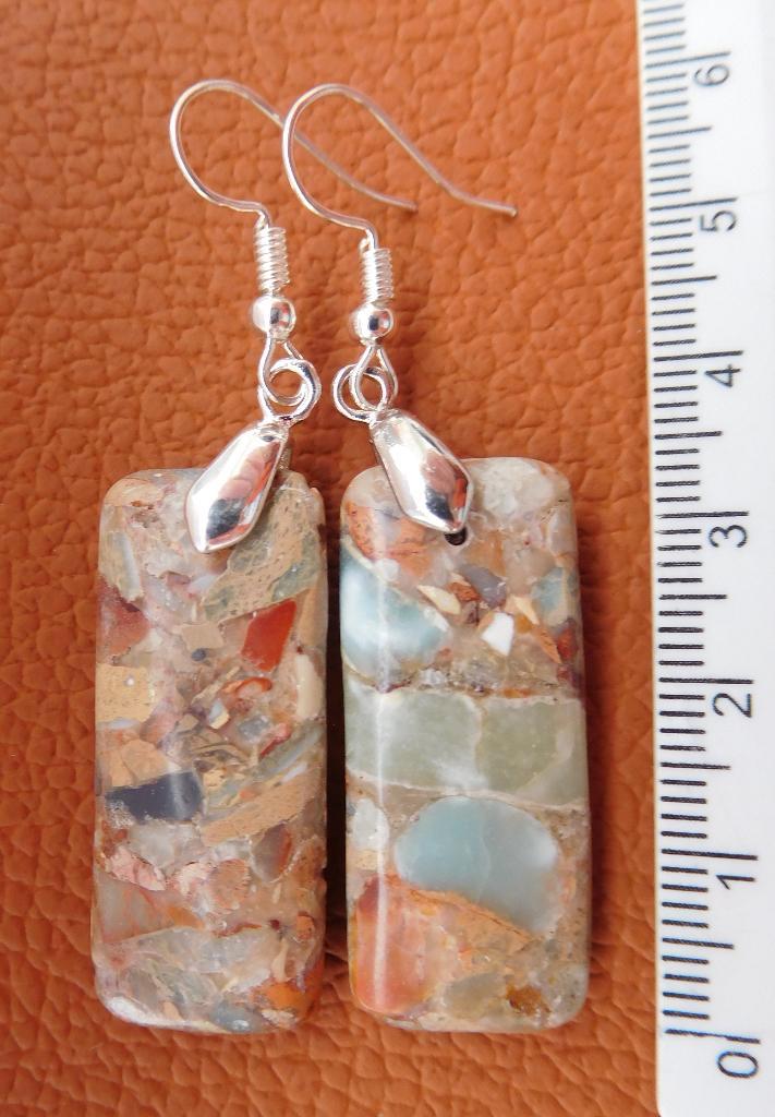 Zomerse Jaspis oorhangers (F93813), Sieraden, Tassen en Uiterlijk, Oorbellen, Nieuw, Hangers, Overige materialen, Met edelsteen