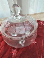 Glazen bonbonschaaltje met deksel - Dia 14 cm, Hoogte 16 cm, Ophalen of Verzenden