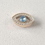 Goudkleurige Melano twisted SAMPLE eye aquamarine 10mm, Verzenden, Nieuw