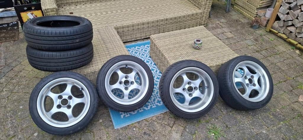 Borbet breedset 14 inch 4x100 te koop/ruil, Auto-onderdelen, Ophalen, 14 inch, 185 mm, Band(en)