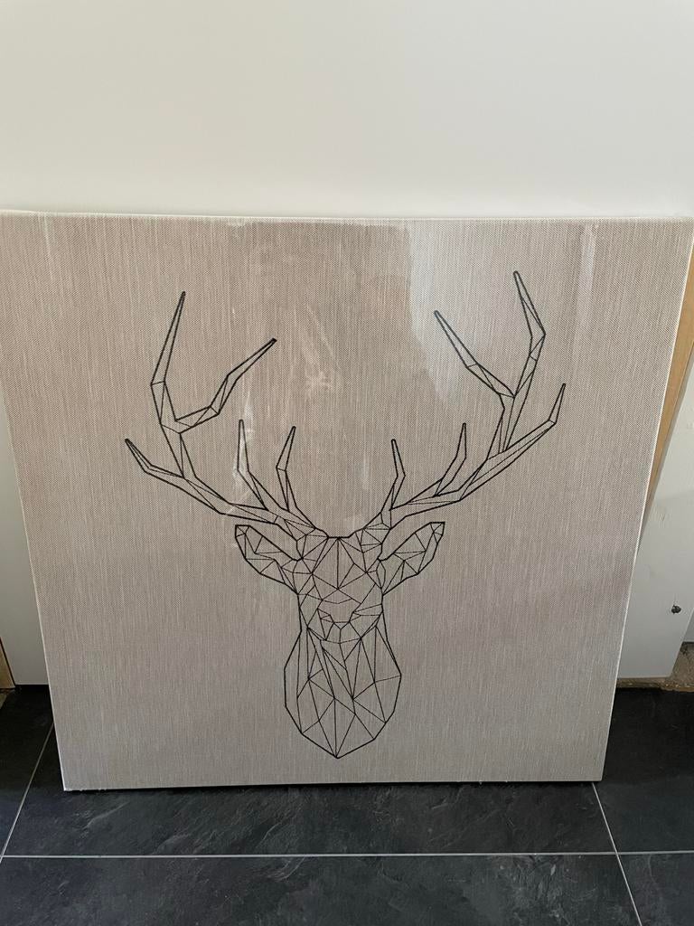 Modern Hert Schilderij - Geometrisch Design, Ophalen, 50 tot 75 cm, Nieuw, Schilderij