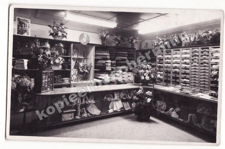kaart stoffen fourniturenwinkel Quax Hakkesteeg Sliedrecht, Verzamelen, Ansichtkaarten | Nederland, Gelopen, Zuid-Holland, 1940 tot 1960