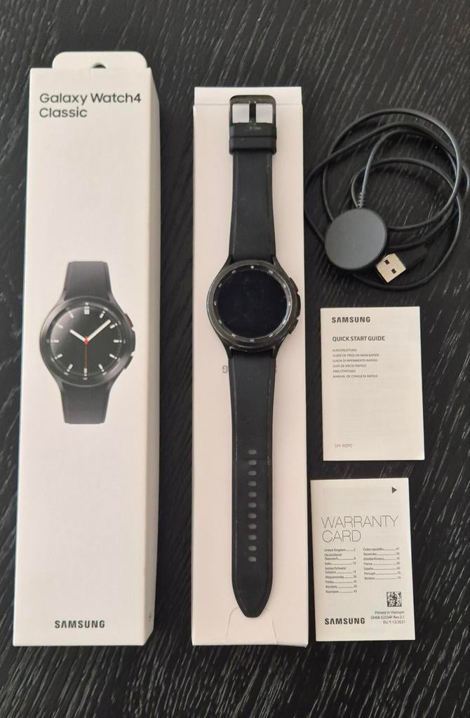 Samsung Galaxy watch4 classic, Ophalen of Verzenden, Zo goed als nieuw, Zwart, Android