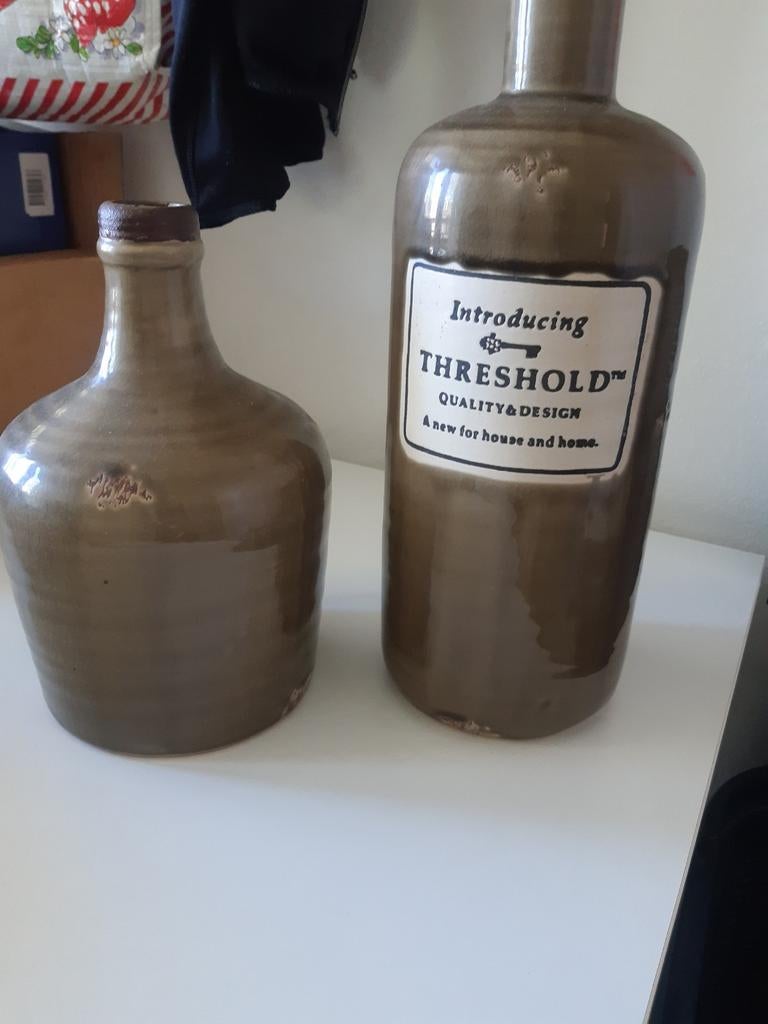 Kruik vaas aardewerk bolvaas, Overige kleuren, Aardewerk of Porselein, Ophalen of Verzenden, Zo goed als nieuw