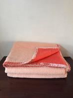 XL Zalmroze Wollen Woondeken, Deken, Roze, Plaid, Vintage, Ophalen of Verzenden, Zo goed als nieuw