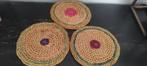 Vintage rieten onderzetters 3x, Ophalen of Verzenden, Gebruikt, Pot of Pan