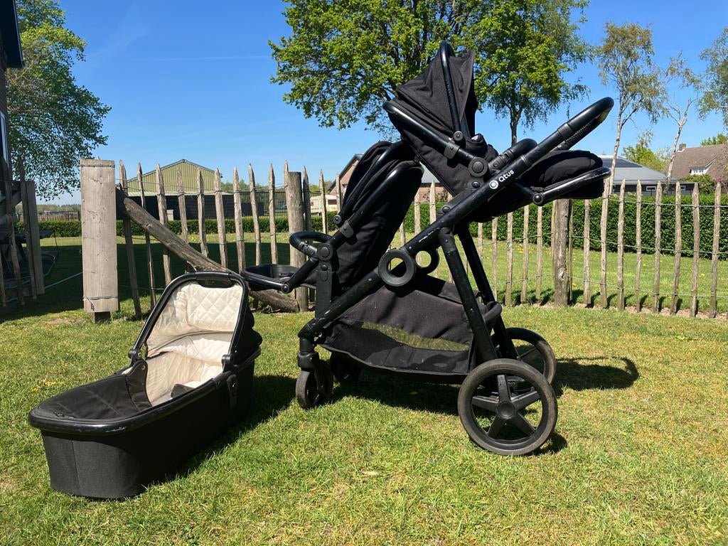 Qute dubbele (duo) kinderwagen voor 2 kindjes, Gebruikt, Duowagen, Ophalen, Kinderwagen