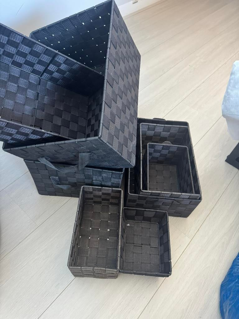 9 gevlochten opbergenmanden, Ophalen, Minder dan 50 cm, Zo goed als nieuw, Minder dan 50 cm