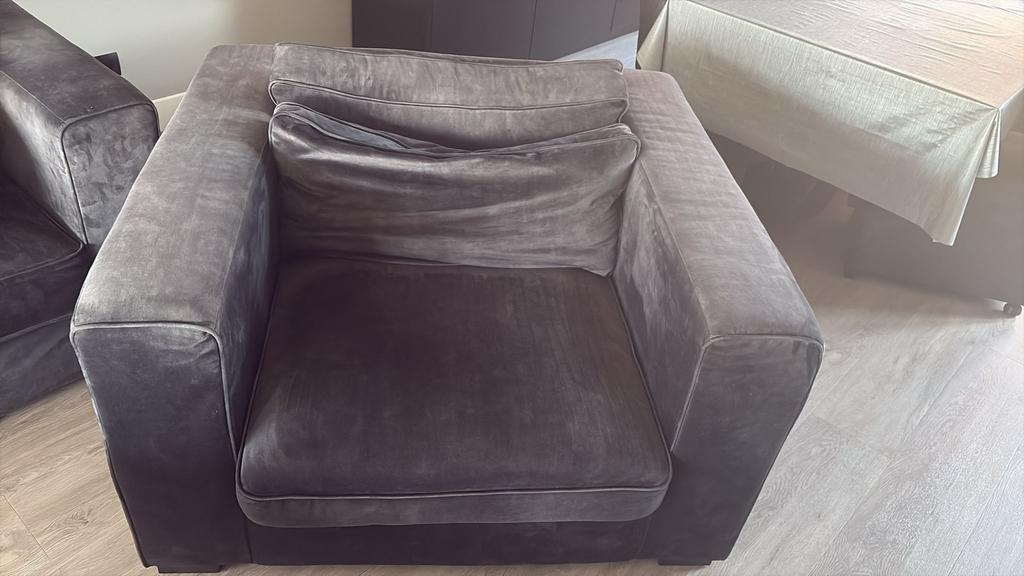 Mooie Love Seat / Fateuil Terra Velvet, Ophalen, 100 tot 125 cm, Tweepersoons, Zo goed als nieuw
