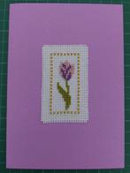 kaart met geborduurde tulp (1923), Hobby en Vrije tijd, Kaarten | Zelfgemaakt, Ophalen of Verzenden, Nieuw, Natuur