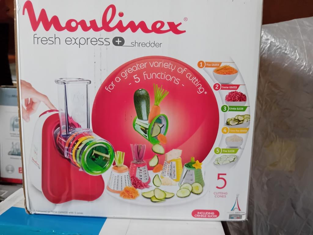 Moulinex Fresh Express Shredder - 5 functies, Ophalen, Overige typen, Kunststof, Nieuw
