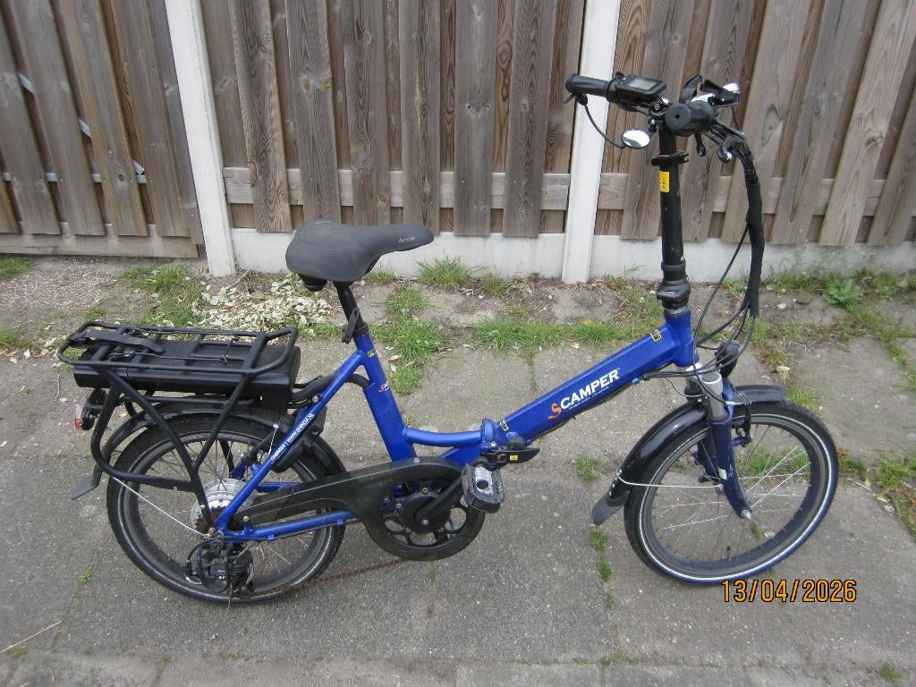 vouwfiets electr goede accu compleet merk scamper 6versn., 20 inch of meer, Gebruikt, Versnellingen, Totaal opvouwbaar