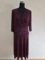 J196 - Zwart-rode Vintage Chic jurk mt 18 = 42-44 (1), Kleding | Dames, Jurken, Zwart, Maat 42/44 (L), Ophalen of Verzenden, Zo goed als nieuw