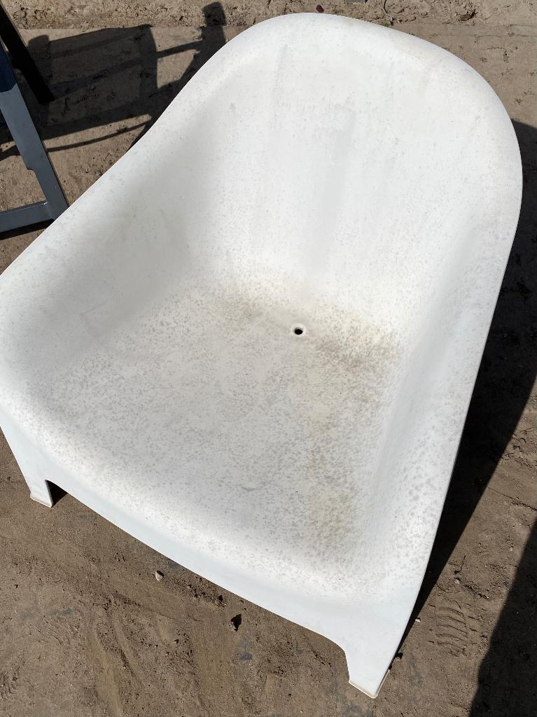 tuinstoel (2 stuks) IKEA Skarpö wit, Tuin en Terras, Tuinstoelen, Ophalen, Gebruikt, Kunststof, Stapelbaar