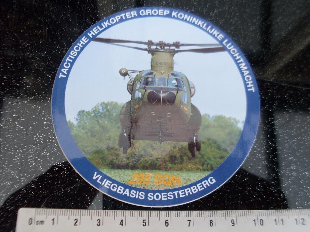 sticker tactische helikopter groep KLu 298 sqn soesterberg, Verzamelen, Verzenden, Zo goed als nieuw, Bedrijf of Vereniging