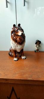 Vintage Groot zittende Collie Lassie beeld hond 25 cm hoog, Ophalen of Verzenden, Zo goed als nieuw, Dier