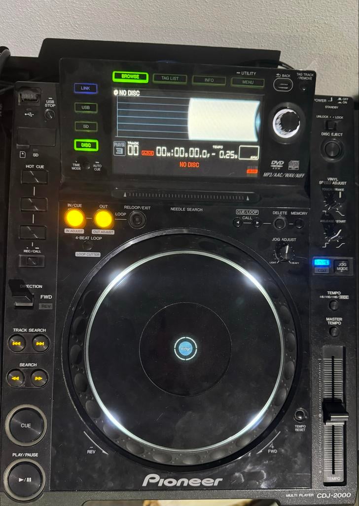 Pioneer CDJ-2000 Incl. Flightcases, Ophalen, Gebruikt, Draaitafel, Pioneer
