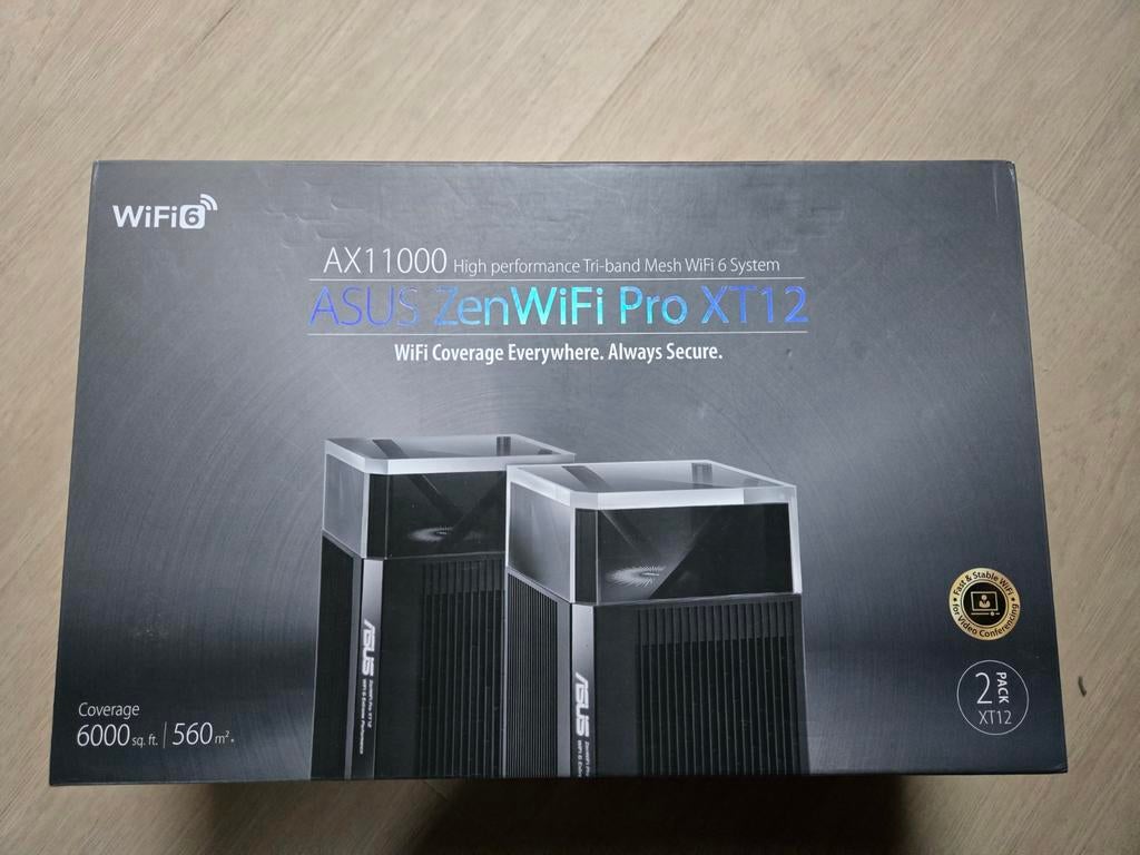 2x ASUS ZenWifi Pro XT12 Mesh Wifi 6 Systeem - AX11000, Computers en Software, Ophalen, Zo goed als nieuw, Router, ASUS