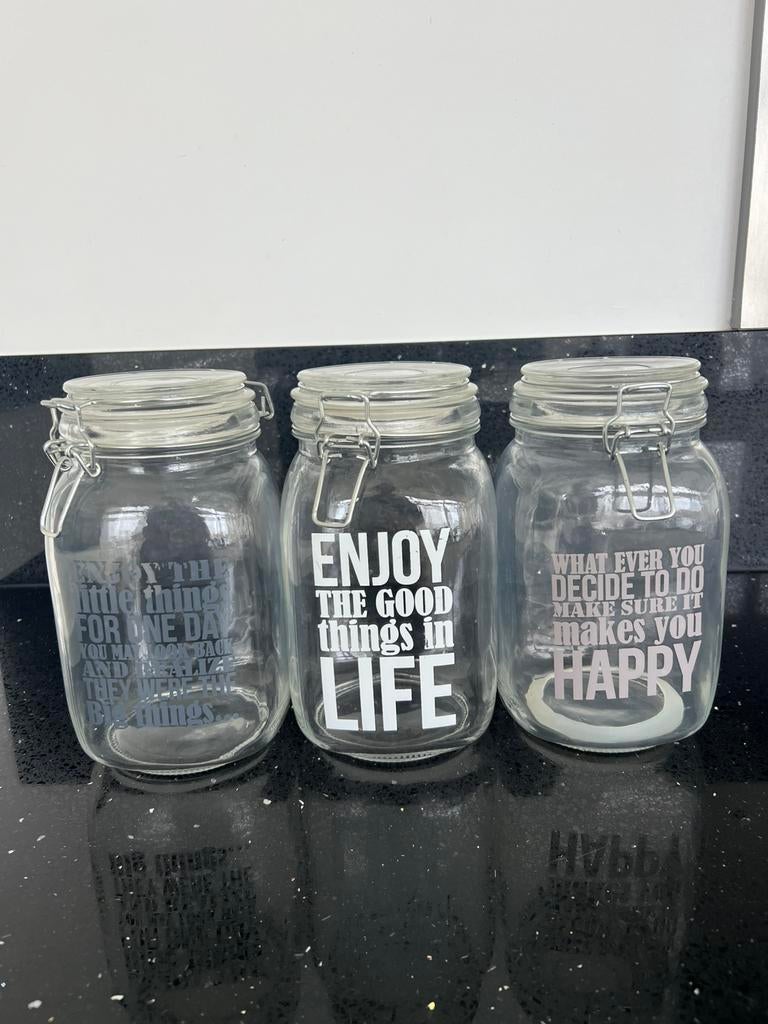 Nieuw Glazen Voorraadpot met klemdeksel - 2 liter, Huis en Inrichting, Keuken | Potten en Pannen, Ophalen of Verzenden, Nieuw