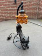 Bronzen kattenlamp - 40 cm hoog, Ophalen of Verzenden