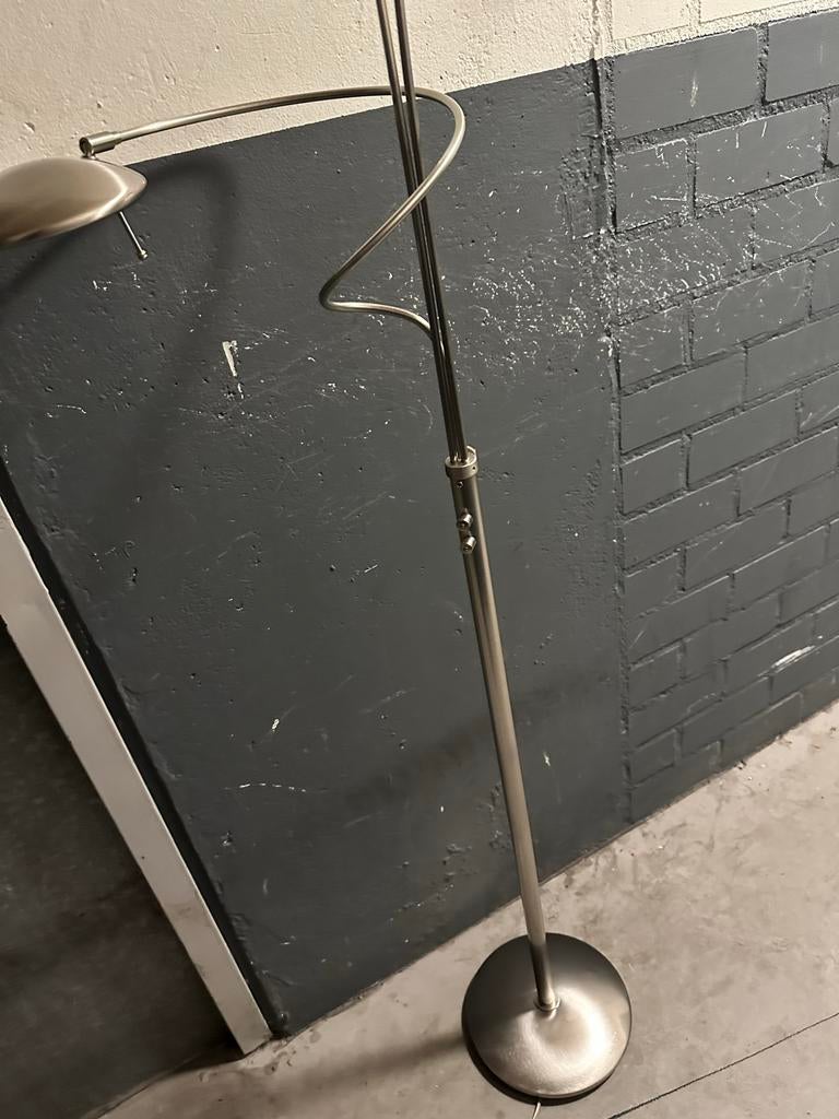 Zilverkleurige dimbare staande lamp met 3 schotels, Ophalen, Gebruikt, Metaal, 150 tot 200 cm
