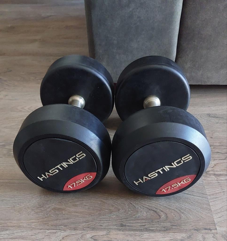 Hastings dumbbells 2x17.5 kg in prima kwaliteit, Ophalen, Gebruikt, Benen, Dumbbell