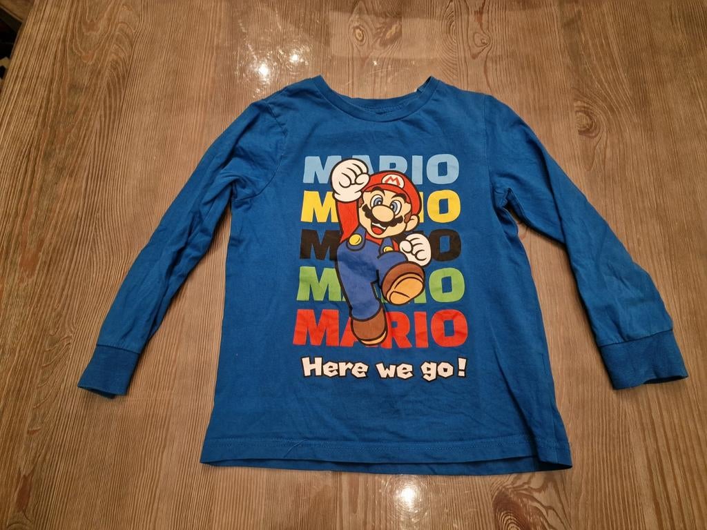 Super Mario Longsleeve Maat 122, Zo goed als nieuw, Shirt of Longsleeve, Jongen, Ophalen