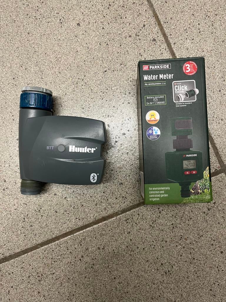 Hunter BTT Bluetooth besproeiingscomputer & Parkside waterme, Tuin en Terras, Ophalen, Zo goed als nieuw