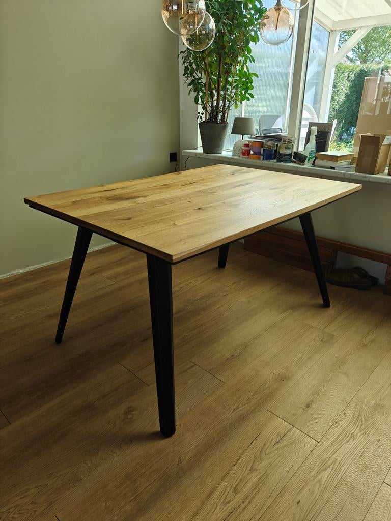 Eettafel Henders & Hazel 140x100, Huis en Inrichting, Tafels | Eettafels, Ophalen, Gebruikt, Vier personen, Rechthoekig