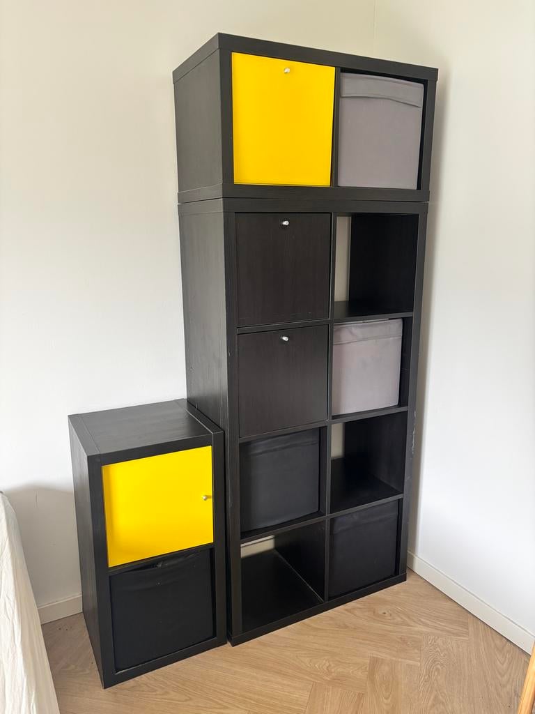 Ikea Kasten - Billie kast met deuren en opbergboxen, Ophalen, Gebruikt, 200 cm of meer, 50 tot 100 cm