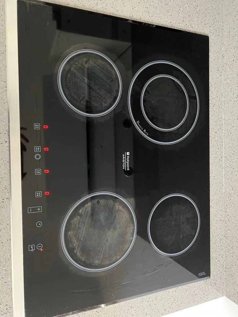 Hotpoint Ariston keramische kookplaat 69x52, Ophalen, Gebruikt, Keramisch, 4 kookzones