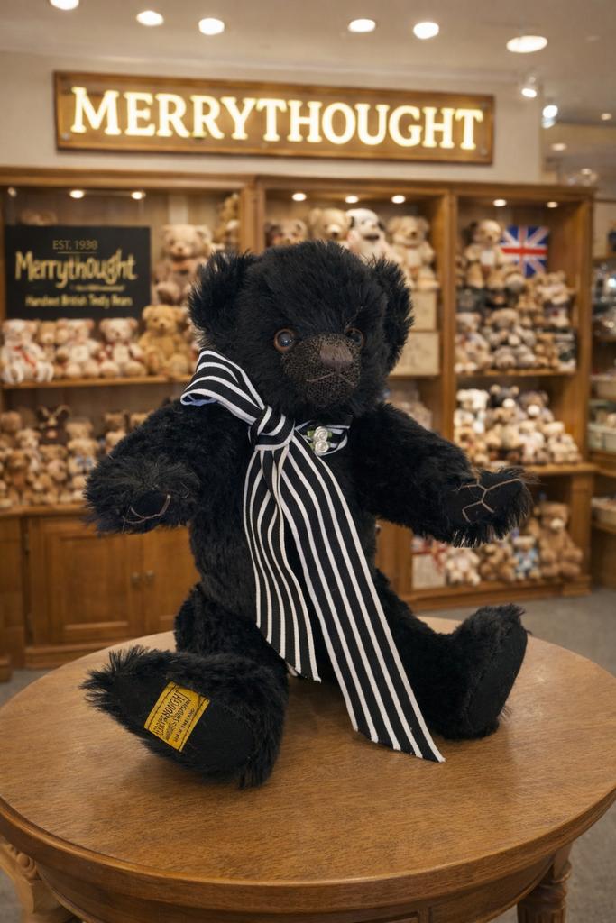 Merrythought Zwart Mohair Beertje - 35cm. Nr484 van 1000, Ophalen of Verzenden, Zo goed als nieuw