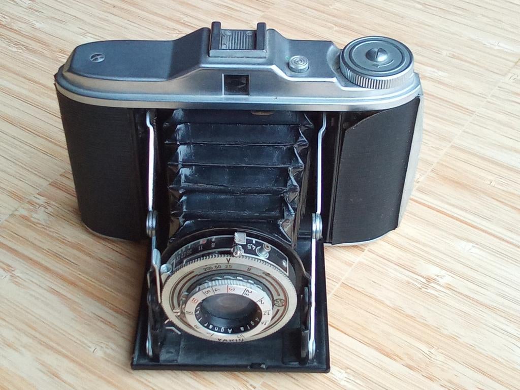 Vintage Agfa Isolette, klassieke balg camera rolfilm 6x6, Ophalen of Verzenden, Gebruikt, Overige Merken