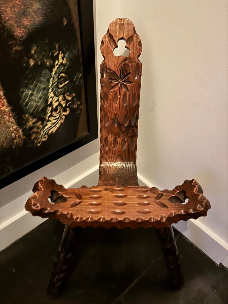 Vintage Spaanse stoel - Jaren '60, Antiek en Kunst, Antiek | Meubels | Stoelen en Banken, Ophalen of Verzenden