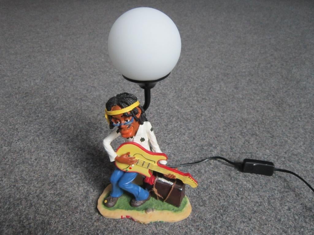 RASTAMAN BEELD TAFELLAMP, Ophalen, Zo goed als nieuw, Glas, Minder dan 50 cm