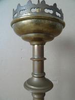 Antieke koperen Gotische kandelaar kerkkandelaar 34cm 1850, Ophalen of Verzenden, Koper of Brons