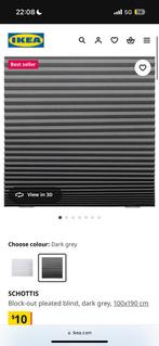 SCHOTTIS Block-out pleated blind, dark grey, 100x190 cm, Ophalen of Verzenden, Gebruikt, Zwart, Minder dan 100 cm