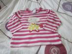 Fuchsia/wit/ea shirtje poezenmeisje met aardbei H&M 62 zgan, Meisje, H&M, Ophalen of Verzenden, Zo goed als nieuw