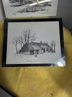 13834)  mooie tekening  boerderij  Netersel A W ROYMANS 83, Antiek en Kunst, Ophalen of Verzenden