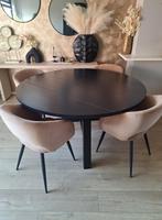 WOOOD eettafel Benson zwart 150x74cm, Huis en Inrichting, Ophalen, Gebruikt, Rond, Vijf personen of meer