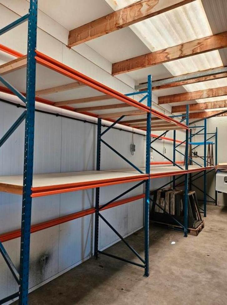 12 meter Grootvakstelling, palletstelling, legbordstelling, Huis en Inrichting, Kasten | Stellingkasten, Zo goed als nieuw, Ophalen