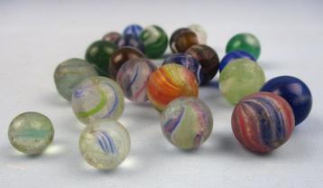 Antieke Glazen knikkers marble  Duits 19e eeuw  beschikbaar voor biedingen